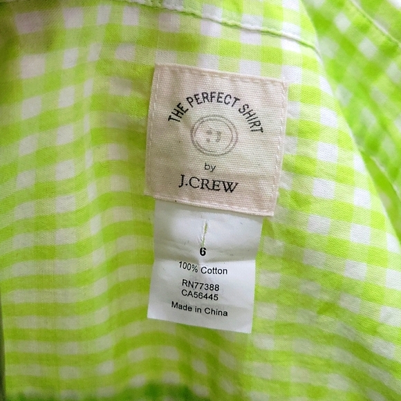 J Crew Lime Green "Perfect Shirt" - Picture 3 of 4